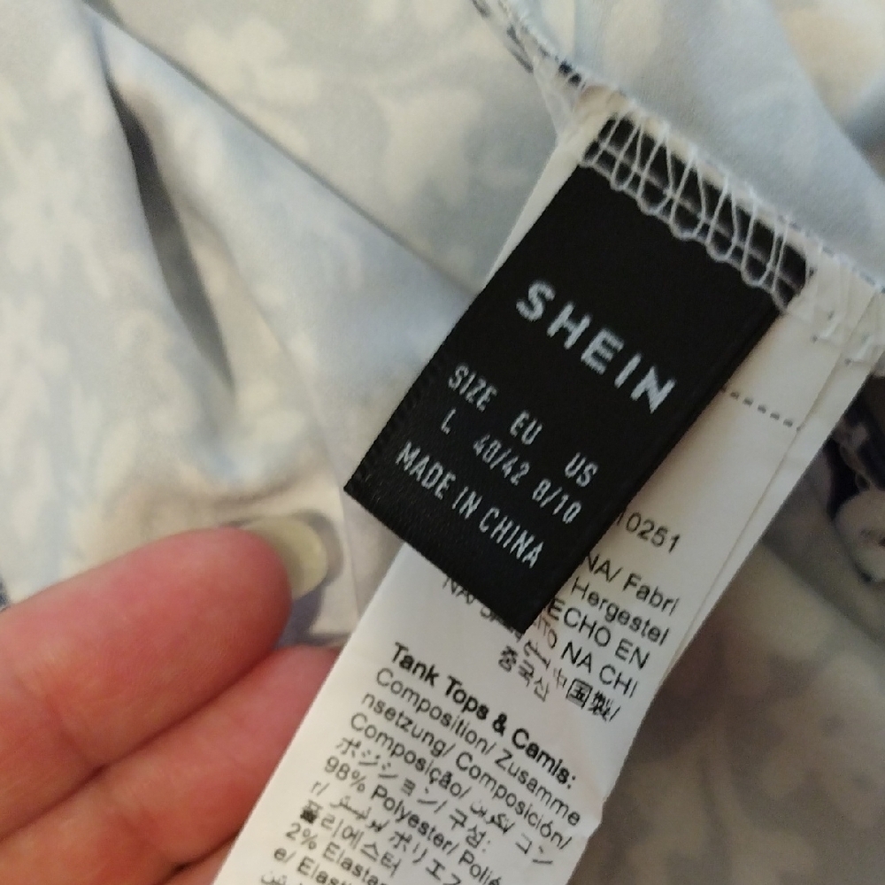 SHEIN Blue Floral Pencil Skirt - Picture 3 of 9